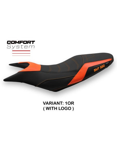 Housse de selle compatible KTM 990 Supermoto T (09-16) modèle Pompei comfort system