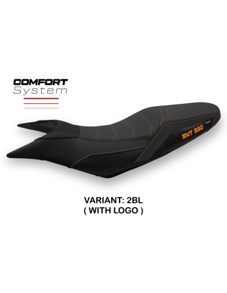 Housse de selle compatible KTM 990 Supermoto T (09-16) modèle Pompei comfort system