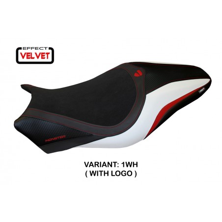 Funda de asiento compatible con Ducati Monster 821/1200 (14-16) modelo Turis terciopelo