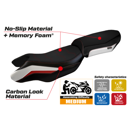 Seat cover compatible BMW R 1250 RS (20-22) Blanco comfort system model