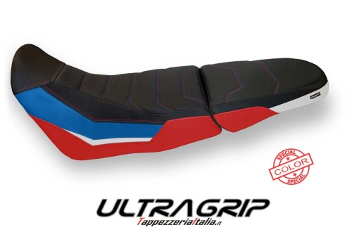 Housse de selle compatible Honda Africa Twin 1000 modèle Adventure (18-19) Ufa coloris spécial 2 ultragrip
