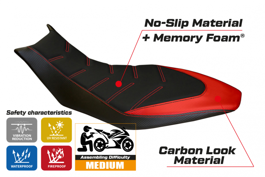 Funda de asiento compatible con Aprilia Dorsoduro 750 - 900 - 1200 (10-20) modelo Trieste comfort system
