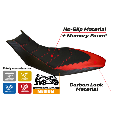 Funda de asiento compatible con Aprilia Dorsoduro 750 - 900 - 1200 (10-20) modelo Trieste comfort system