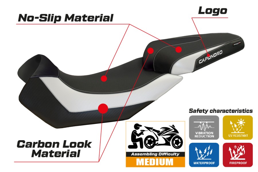 Rivestimento sella compatibile Aprilia Caponord 1200 (13-17) modello Nuoro 2