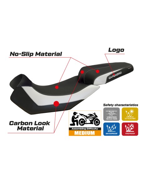 Seat cover compatible Aprilia Caponord 1200 (13-17) Nuoro 2 model