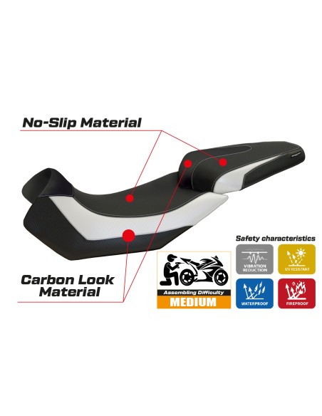 Housse de selle compatible Aprilia Caponord 1200 (13-17) modèle Nuoro 2