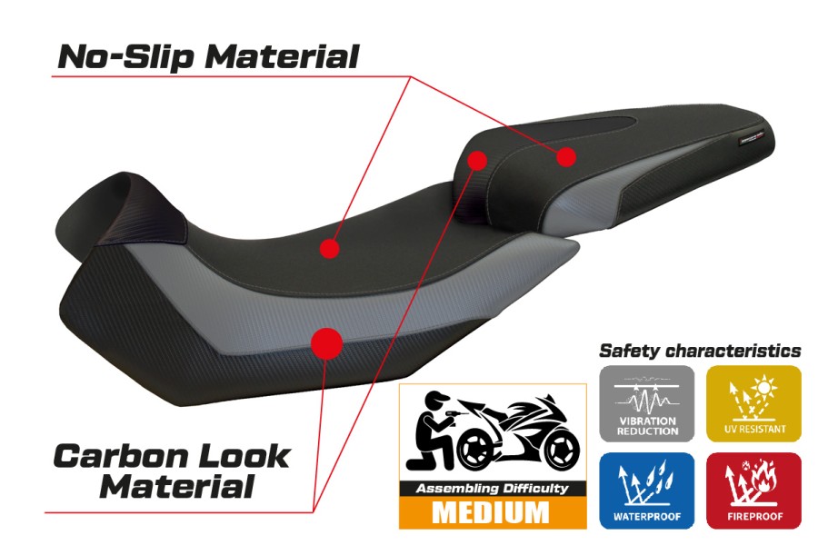 Seat cover compatible Aprilia Caponord 1200 (13-17) Nuoro 2 model