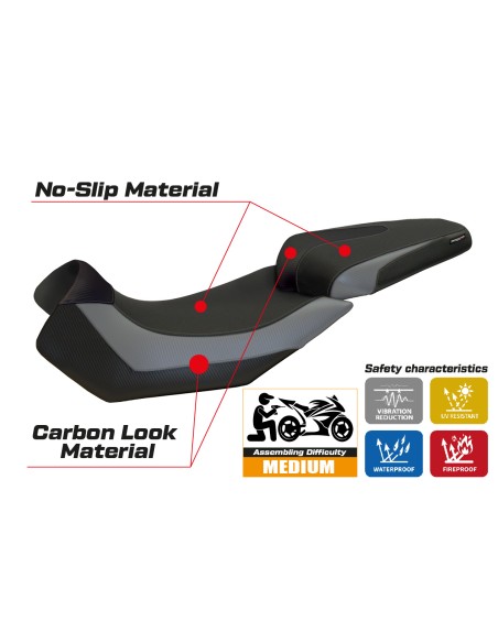 Sitzbezug kompatibel Aprilia Caponord 1200 (13-17) Modell Nuoro 2