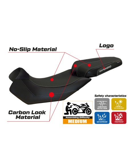Seat cover compatible Aprilia Caponord 1200 (13-17) Nuoro 2 model