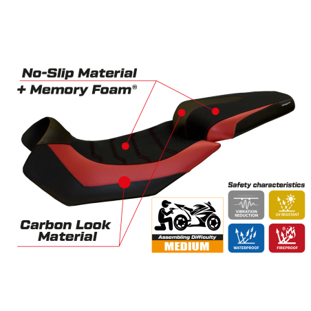 Sitzbezug kompatibel Aprilia Caponord 1200 (13-17) Modell Nuoro 2 comfort system