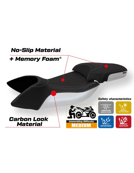 Funda de asiento compatible Aprilia Mana 850 (07-16) modelo Praya 1 comfort system