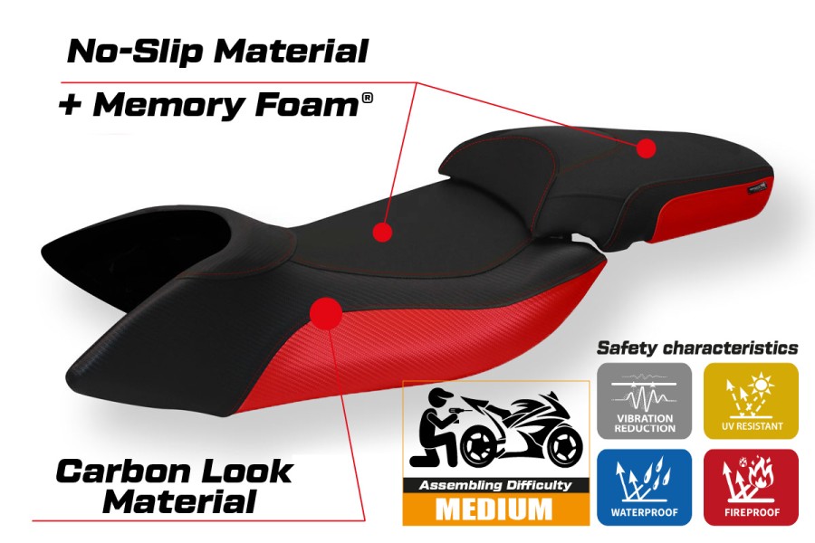 Housse de selle compatible Aprilia Mana 850 (07-16) modèle Praya 1 comfort system