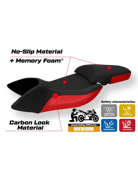 Housse de selle compatible Aprilia Mana 850 (07-16) modèle Praya 1 comfort system