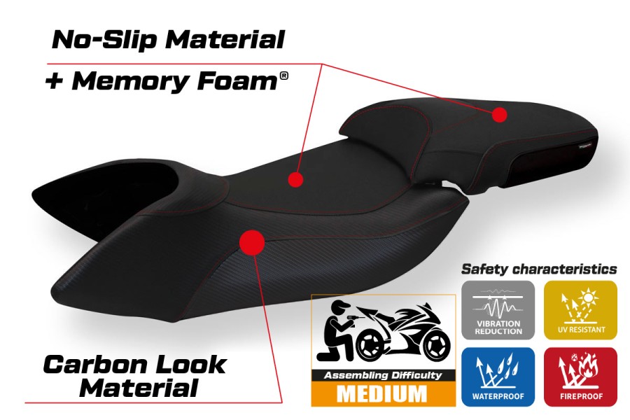 Rivestimento sella compatibile Aprilia Mana 850 (07-16) modello Praya 1 comfort system