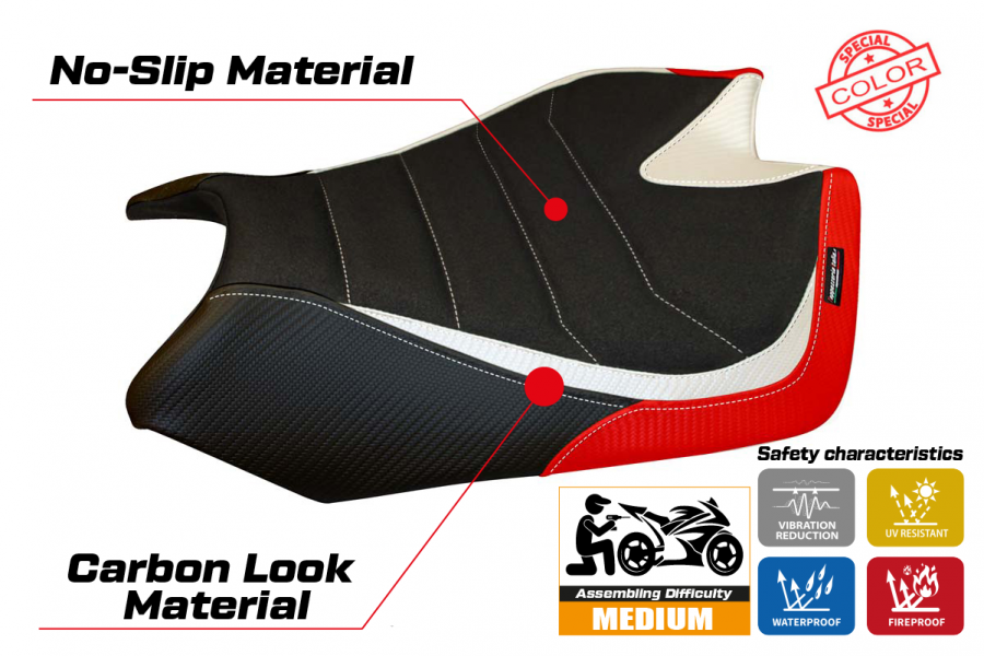 Rivestimento sella compatibile Aprilia RSV4 (09-20) modello Barrie special color ultragrip