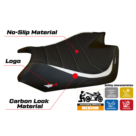 Housse de selle compatible Aprilia RSV4 (09-20) modèle Barrie ultragrip