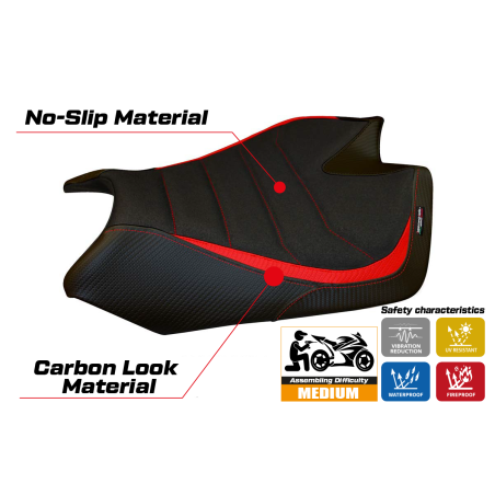 Funda de asiento compatible Aprilia RSV4 (09-20) modelo Barrie ultragrip