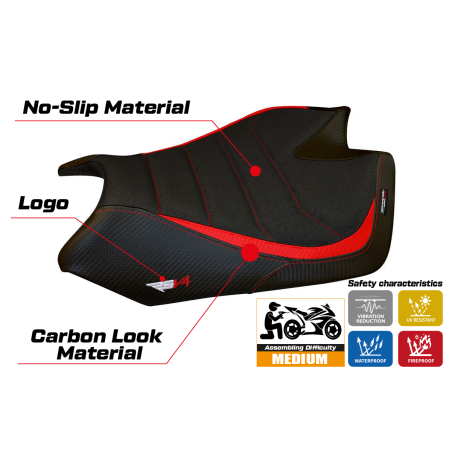 Funda de asiento compatible Aprilia RSV4 (09-20) modelo Barrie ultragrip