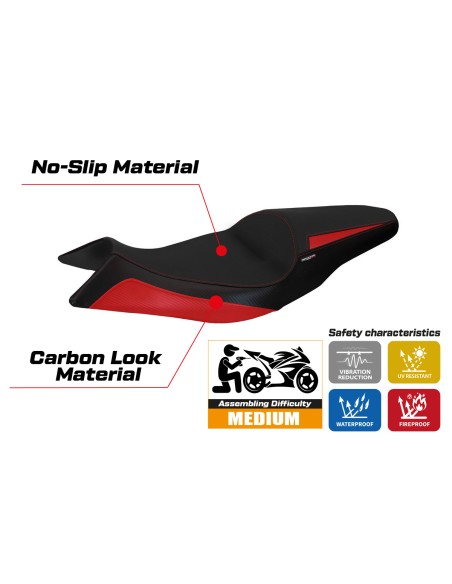 Housse de selle compatible Aprilia Shiver (10-20) modèle Asti 1