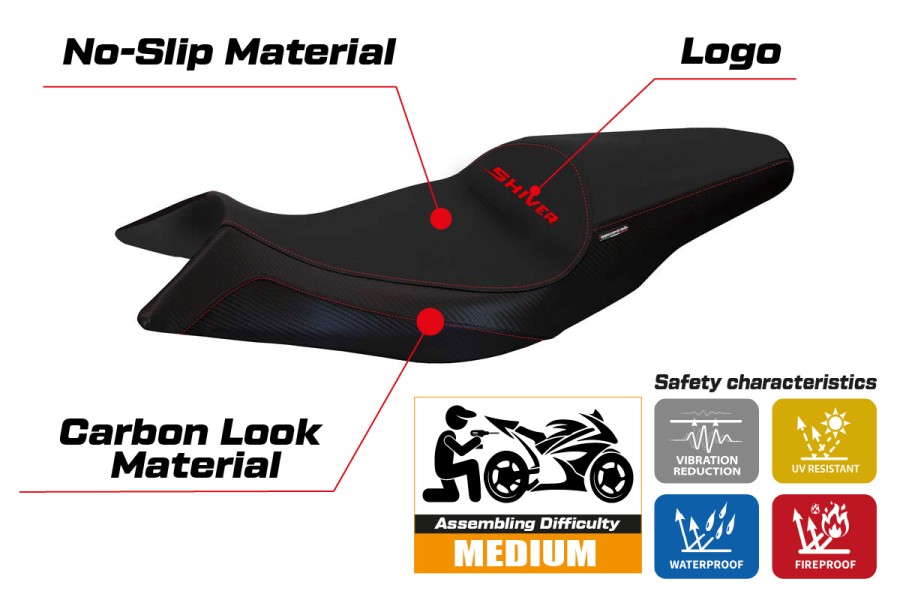 Rivestimento sella compatibile Aprilia Shiver (10-20) modello Asti 1