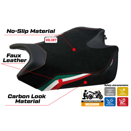 Seat cover compatible Aprilia Tuono V4 (11-20) Coen velvet model