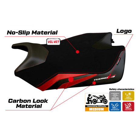 Rivestimento sella compatibile Aprilia Tuono V4 (11-20) modello Coen velvet