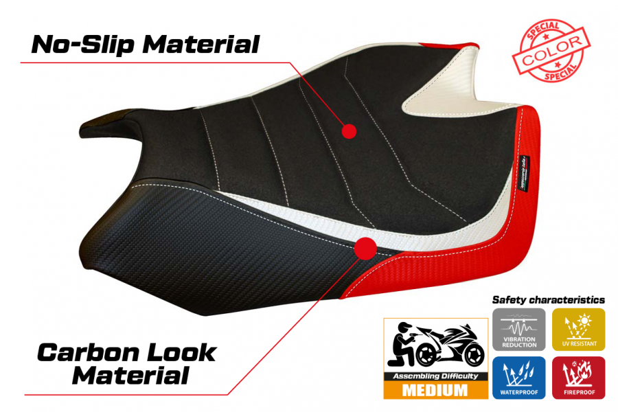 Sitzbezug kompatibel Aprilia Tuono V4 (11-20) Modell Paluma Sonderfarbe Ultragrip