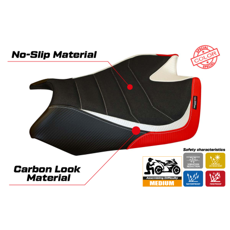 Housse de selle compatible Aprilia Tuono V4 (11-20) modèle Paluma special color ultragrip