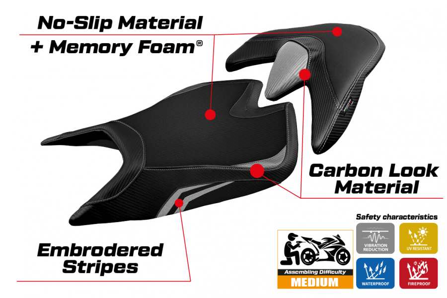 Sitzbezug kompatibel Aprilia Tuono V4 (21-22) Modell Zuera special color comfort system
