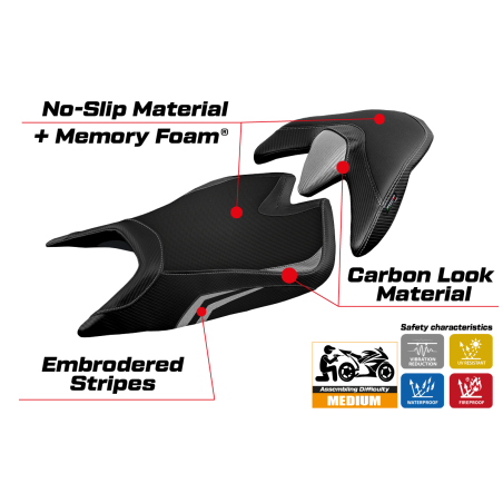 Sitzbezug kompatibel Aprilia Tuono V4 (21-22) Modell Zuera special color comfort system