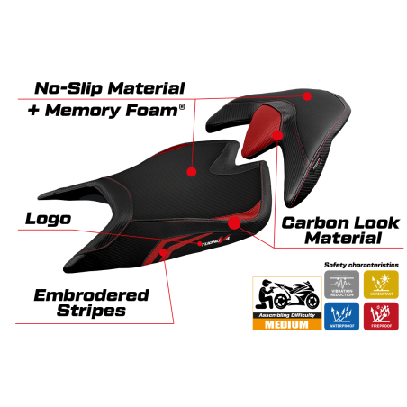 Seat cover compatible Aprilia Tuono V4 (21-22) Zuera special color comfort system model