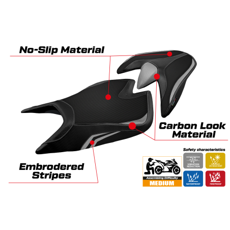 Funda de asiento compatible Aprilia Tuono V4 (21-22) modelo Zuera special color