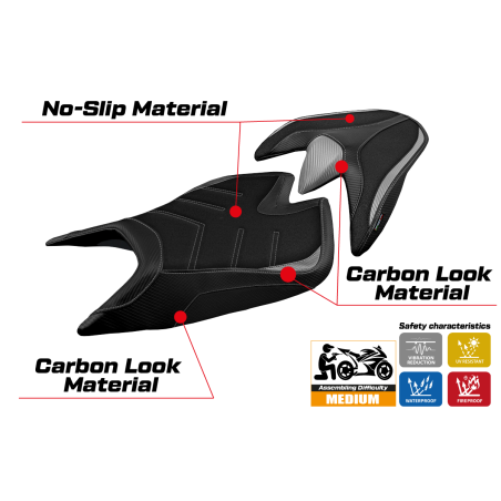 Rivestimento sella compatibile Aprilia Tuono V4 (21-22) modello Zuera ultragrip