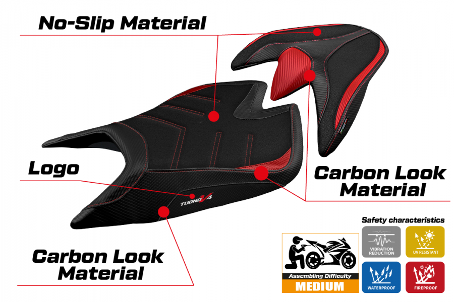 Seat cover compatible Aprilia Tuono V4 (21-22) Zuera ultragrip model