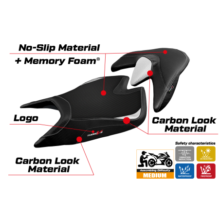Seat cover compatible Aprilia Tuono V4 (21-22) Zuera comfort system model