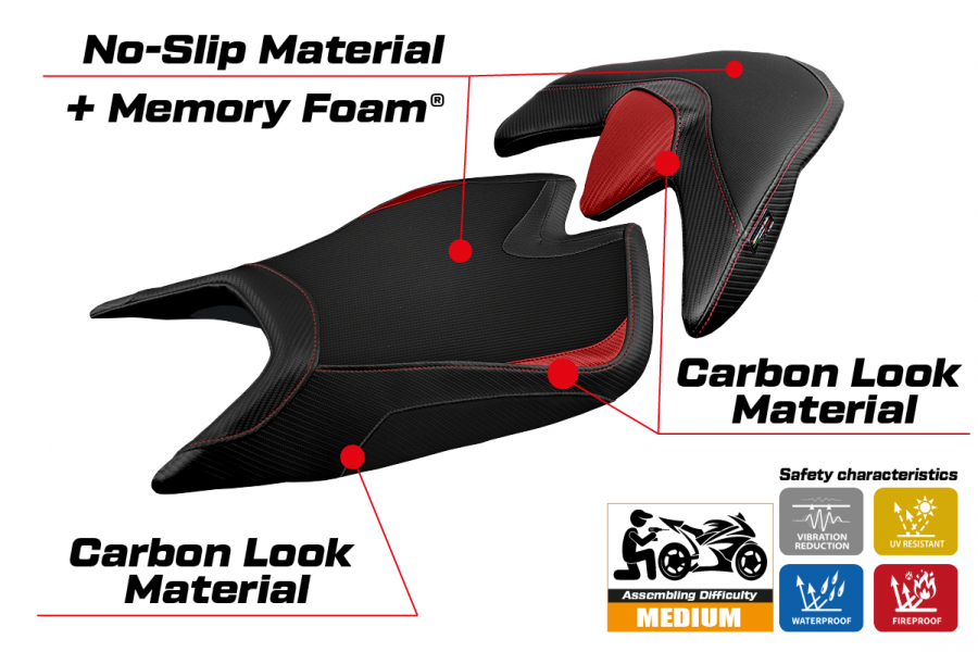 Seat cover compatible Aprilia Tuono V4 (21-22) Zuera comfort system model