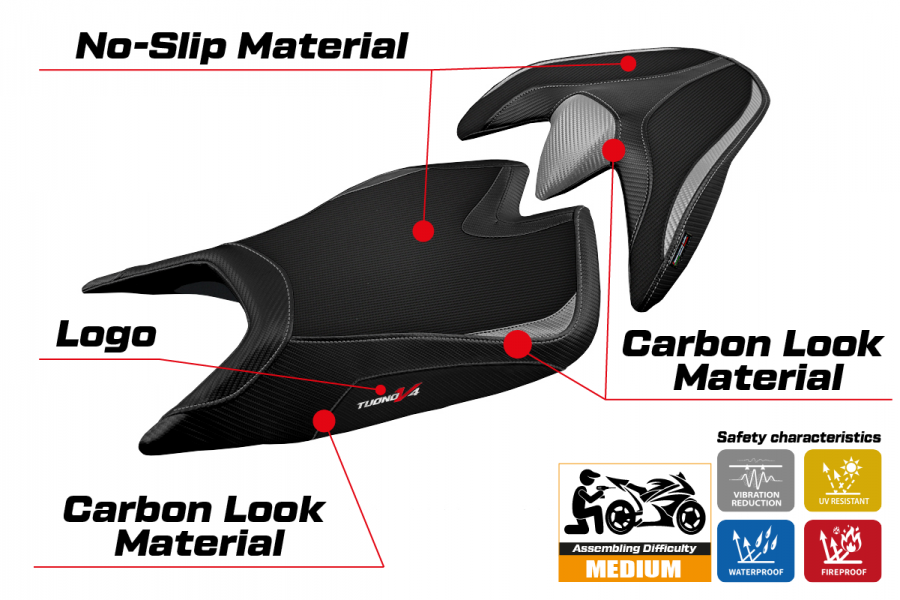 Seat cover compatible Aprilia Tuono V4 (21-22) Zuera model