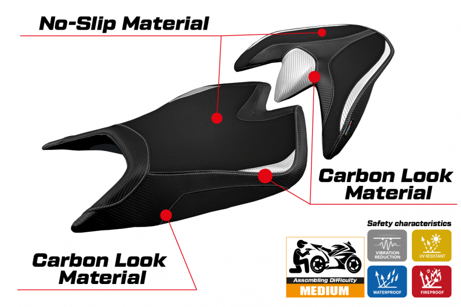 Rivestimento sella compatibile Aprilia Tuono V4 (21-22) modello Zuera