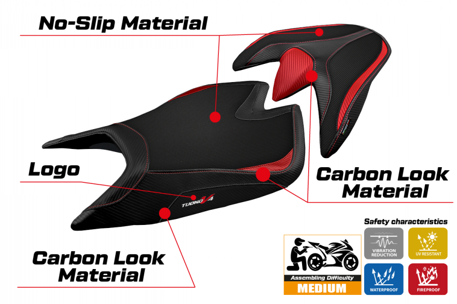 Rivestimento sella compatibile Aprilia Tuono V4 (21-22) modello Zuera
