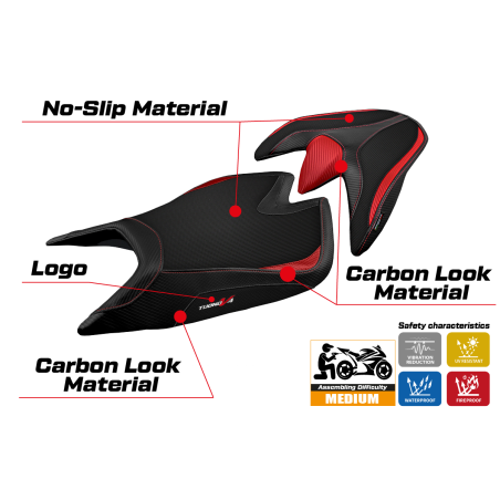 Funda de asiento compatible Aprilia Tuono V4 (21-22) modelo Zuera