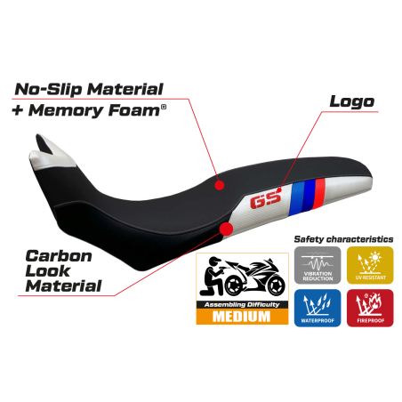 Sitzbezug kompatibel BMW F 700/800 GS (08-18) Modell Barone Anniversary comfort system