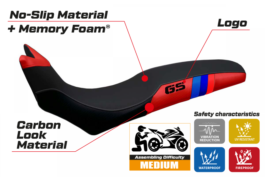 Sitzbezug kompatibel BMW F 700/800 GS (08-18) Modell Barone Anniversary comfort system