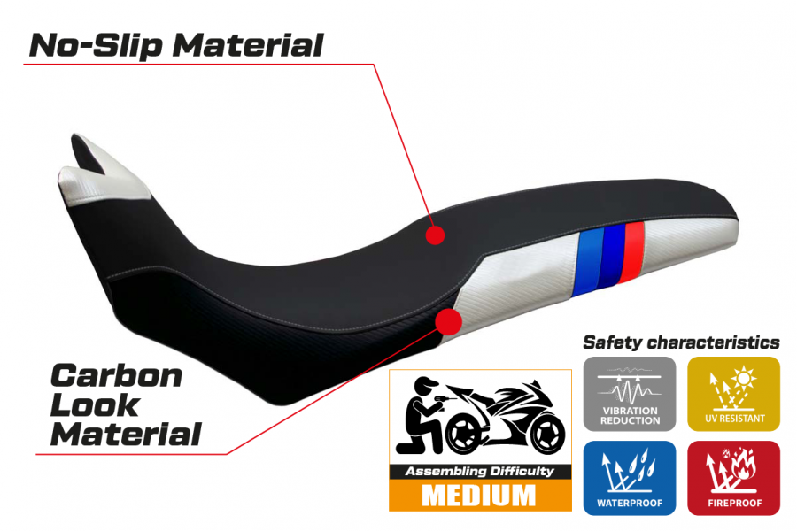 Housse de selle compatible BMW F 700/800 GS (08-18) modèle Barone Anniversary