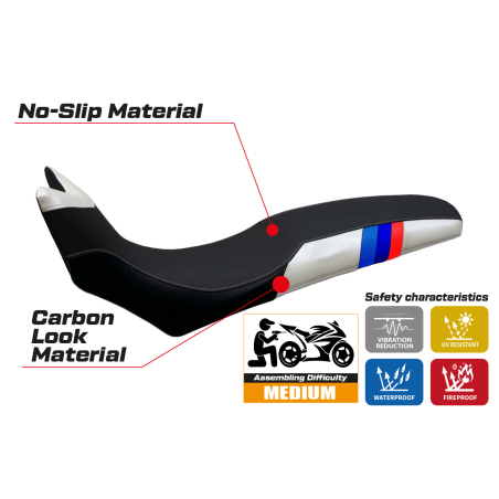 Funda de asiento compatible con BMW F 700/800 GS (08-18) modelo Barone Anniversary