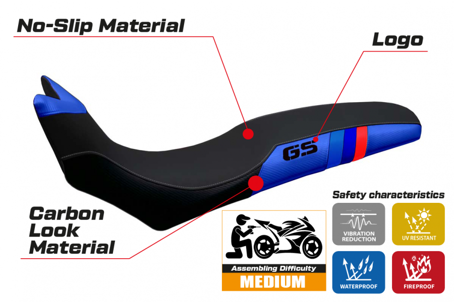 Seat cover compatible BMW F 700/800 GS (08-18) Barone Anniversary model