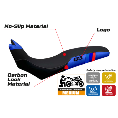 Rivestimento sella compatibile BMW F 700/800 GS (08-18) modello Barone Anniversary