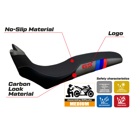 Seat cover compatible BMW F 700/800 GS (08-18) Barone Anniversary model