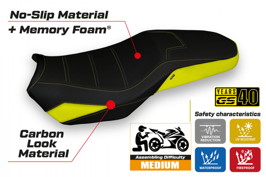 Seat cover compatible BMW F 750/850 GS (18-22) Nyala comfort system model