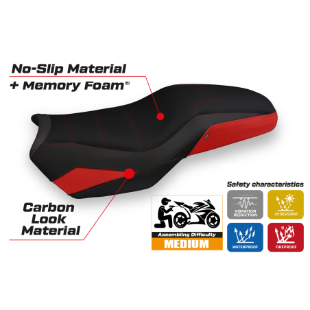 Funda de asiento compatible con BMW F 850 GS Adventure (19-22) modelo Tata comfort system