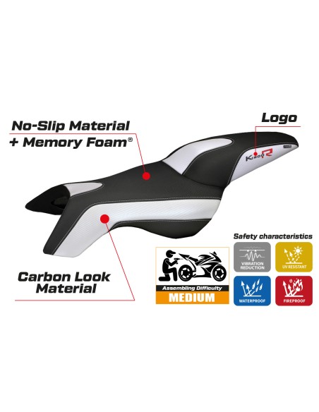 Housse de selle compatible BMW K 1200 R (05-08) modèle Boston